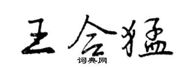 曾庆福王合猛行书个性签名怎么写