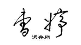 梁锦英曹婷草书个性签名怎么写