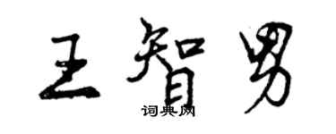 曾庆福王智男行书个性签名怎么写