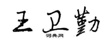 曾庆福王卫勤行书个性签名怎么写