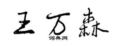曾庆福王万森行书个性签名怎么写