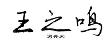 曾庆福王之鸣行书个性签名怎么写