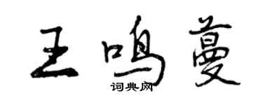 曾庆福王鸣蔓行书个性签名怎么写