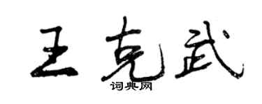 曾庆福王克武行书个性签名怎么写