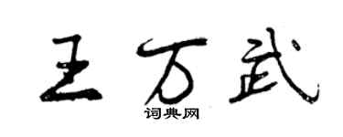 曾庆福王万武行书个性签名怎么写