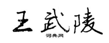 曾庆福王武陵行书个性签名怎么写