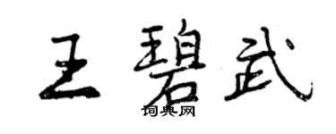 曾庆福王碧武行书个性签名怎么写