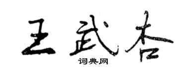 曾庆福王武杏行书个性签名怎么写