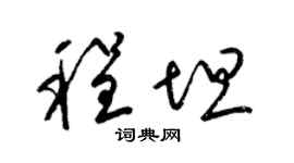 梁锦英程坦草书个性签名怎么写