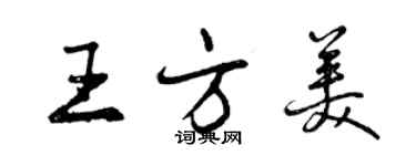 曾庆福王方美行书个性签名怎么写