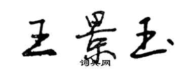 曾庆福王景玉行书个性签名怎么写