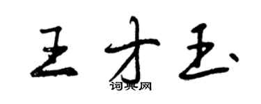 曾庆福王才玉行书个性签名怎么写
