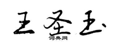 曾庆福王圣玉行书个性签名怎么写