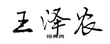 曾庆福王泽农行书个性签名怎么写