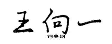 曾庆福王向一行书个性签名怎么写