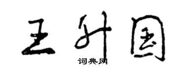 曾庆福王升国行书个性签名怎么写