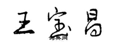 曾庆福王宝昌行书个性签名怎么写
