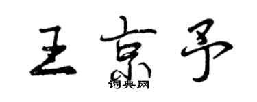 曾庆福王京予行书个性签名怎么写