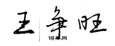 曾庆福王争旺行书个性签名怎么写