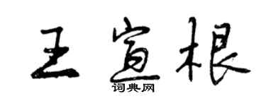 曾庆福王宣根行书个性签名怎么写