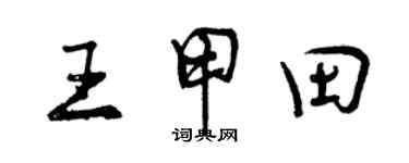 曾庆福王甲田行书个性签名怎么写