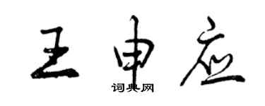 曾庆福王申应行书个性签名怎么写