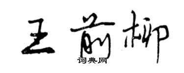曾庆福王前柳行书个性签名怎么写