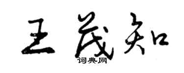 曾庆福王茂知行书个性签名怎么写