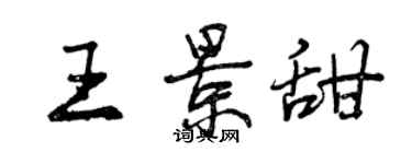 曾庆福王景甜行书个性签名怎么写
