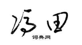 梁锦英冯田草书个性签名怎么写