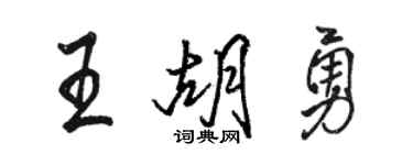 骆恒光王胡勇行书个性签名怎么写
