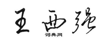 骆恒光王西强行书个性签名怎么写