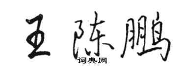 骆恒光王陈鹏行书个性签名怎么写
