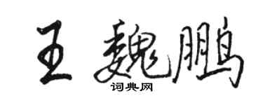 骆恒光王魏鹏行书个性签名怎么写
