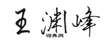 骆恒光王渊峰行书个性签名怎么写