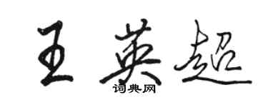 骆恒光王英超行书个性签名怎么写