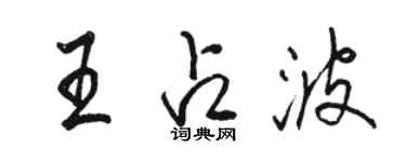骆恒光王占波行书个性签名怎么写