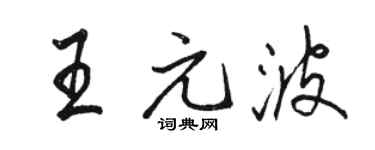 骆恒光王元波行书个性签名怎么写