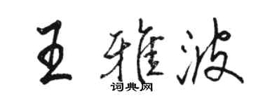 骆恒光王雅波行书个性签名怎么写