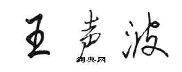 骆恒光王声波行书个性签名怎么写