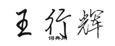 骆恒光王行辉行书个性签名怎么写