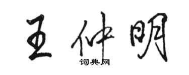 骆恒光王仲明行书个性签名怎么写