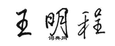 骆恒光王明程行书个性签名怎么写