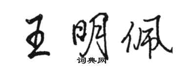 骆恒光王明佩行书个性签名怎么写