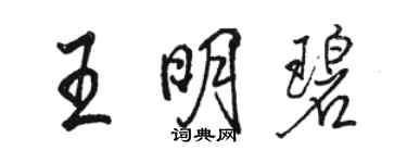 骆恒光王明碧行书个性签名怎么写