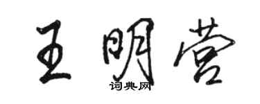 骆恒光王明营行书个性签名怎么写