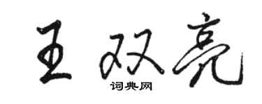 骆恒光王双亮行书个性签名怎么写