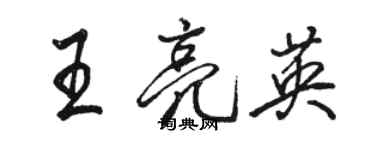 骆恒光王亮英行书个性签名怎么写
