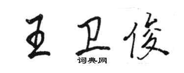 骆恒光王卫俊行书个性签名怎么写