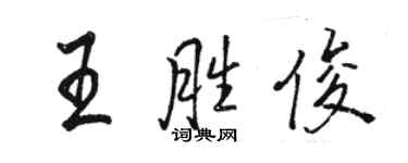 骆恒光王胜俊行书个性签名怎么写